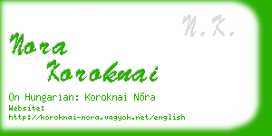 nora koroknai business card