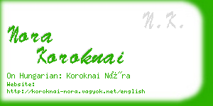 nora koroknai business card